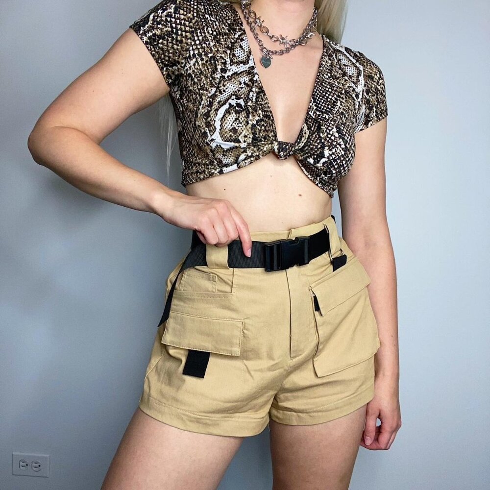 I.AM.GIA Harper Utility Shorts in Tan